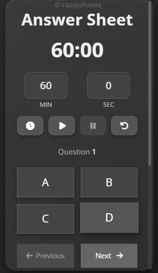 Answer Sheet Application